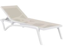 Шезлонг Aquajoy Pacific, білий із сіро-коричневим