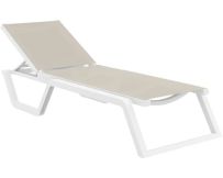 Шезлонг Aquajoy Rio PRO, білий із сіро-коричневим